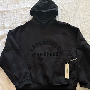 Fear of God Essentials Black Logo Hoodie